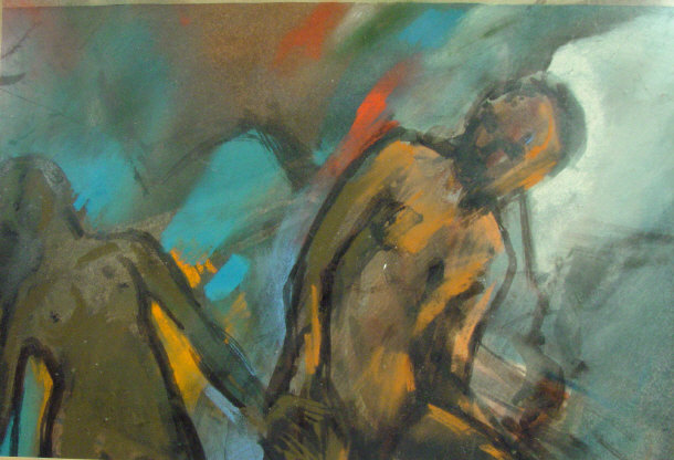 Appraisal: K Hennessey 'Orpheus and Eurydice VI' - Gouache onto paper