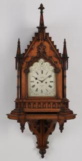 Appraisal: Gothic Revival wall clock by Vinner London Gothic Revival wall