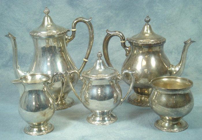 Appraisal: pc sterling silver teaset by M Fred Hirsch Co Jersey