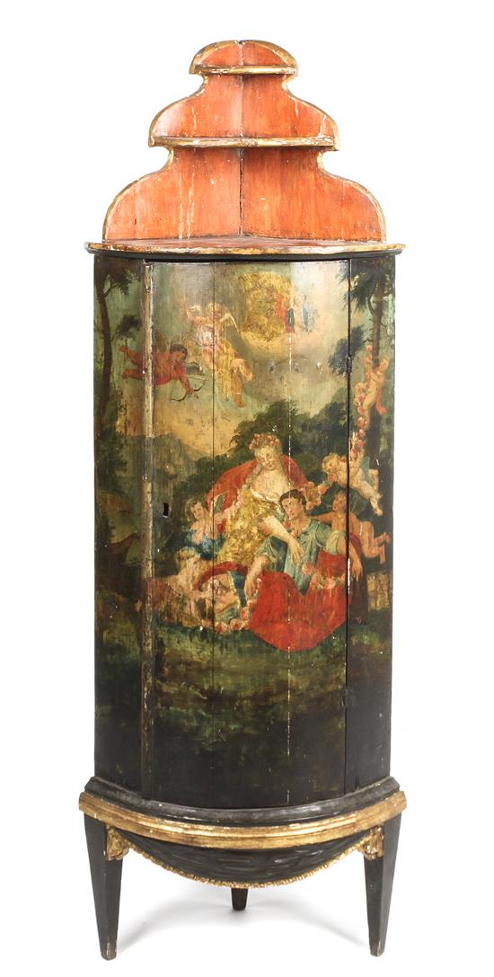 Appraisal: Sale Lot An Italian Painted Corner Cabinet late th century