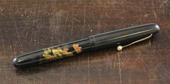 Appraisal: A Dunhill Namiki lacquered lever fountain pen decorated with flowers