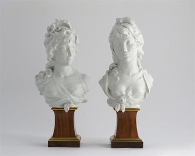 Appraisal: A pair of Royal Worcester busts of Night and Day