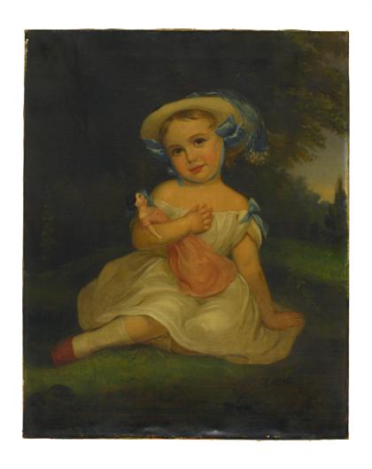 Appraisal: American School th century portrait of a little girl with