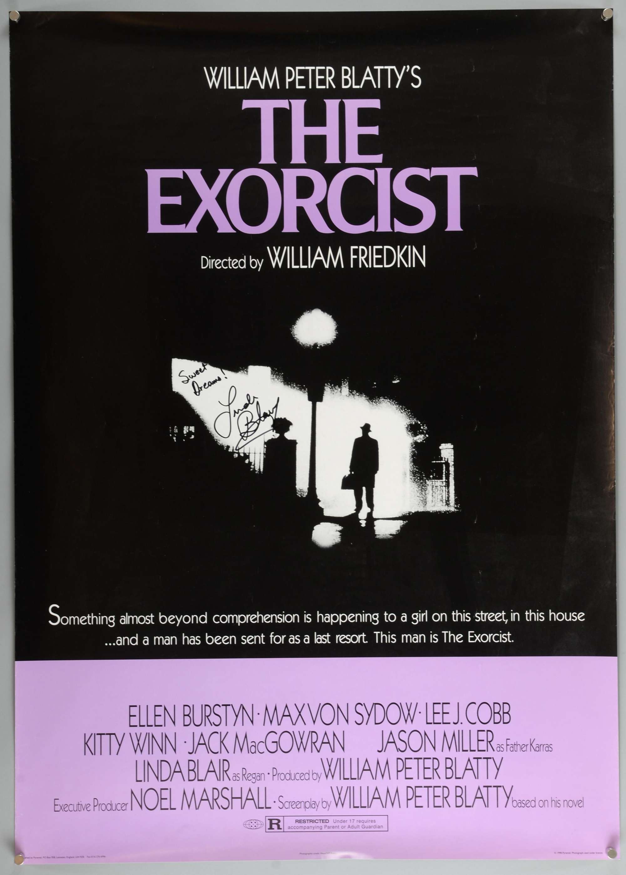 Appraisal: The Exorcist Film poster signed by Linda Blair rolled x