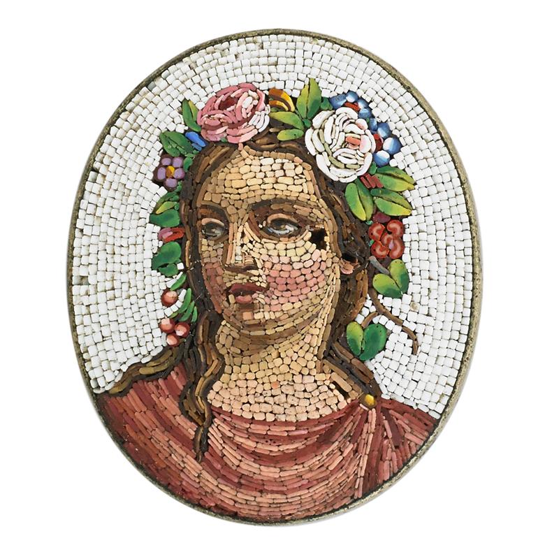 Appraisal: FINE UNMOUNTED MICROMOSAIC PORTRAIT MINIATURE Condition Report