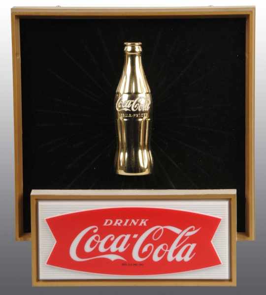 Appraisal: Coca-Cola Light-Up Sign with Gold Bottle Description s Nice clean