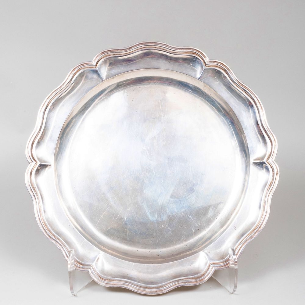 Appraisal: Ortega and Sanborn Hand Hammered Large Silver Tray Marked '