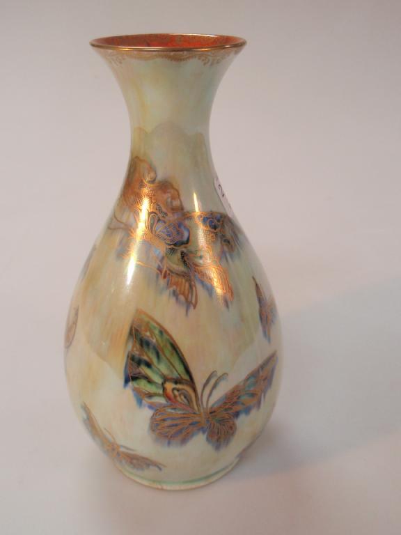 Appraisal: A Wedgwood lustre vase of ovoid shape with gilt butterfly