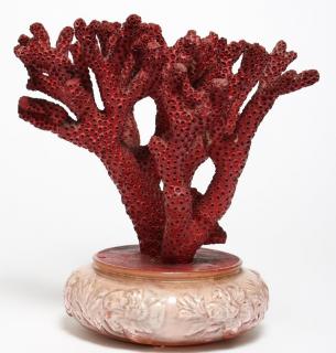 Appraisal: Large Branch Coral Tabletop Specimen Painted Red With a base