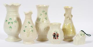 Appraisal: BELLEEK PORCELAIN VASES FIVE A BELL BELLEEK PORCELAIN VASES FIVE