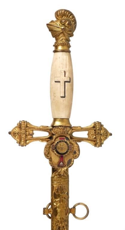 Appraisal: - Masonic Knights Templar ceremonial dress sword with gold gilt