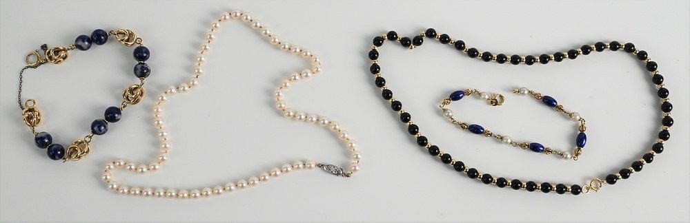 Appraisal: Four Piece Lot of Jewelry to include pearl necklace with