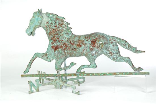 Appraisal: WEATHERVANE American late th century Full-bodied copper running horse with