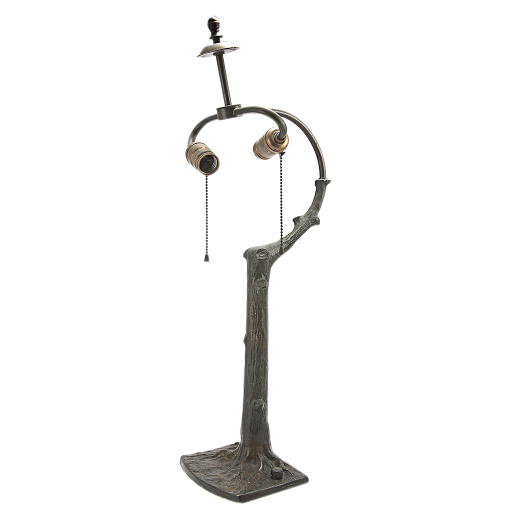 Appraisal: Art Nouveau Bronze Patinated-Metal Lamp Base After a model by