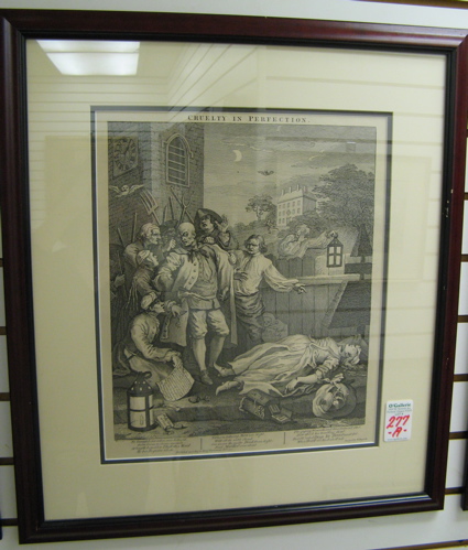 Appraisal: WILLIAM HOGARTH British - Lithograph titled Cruelty in Perfection dated