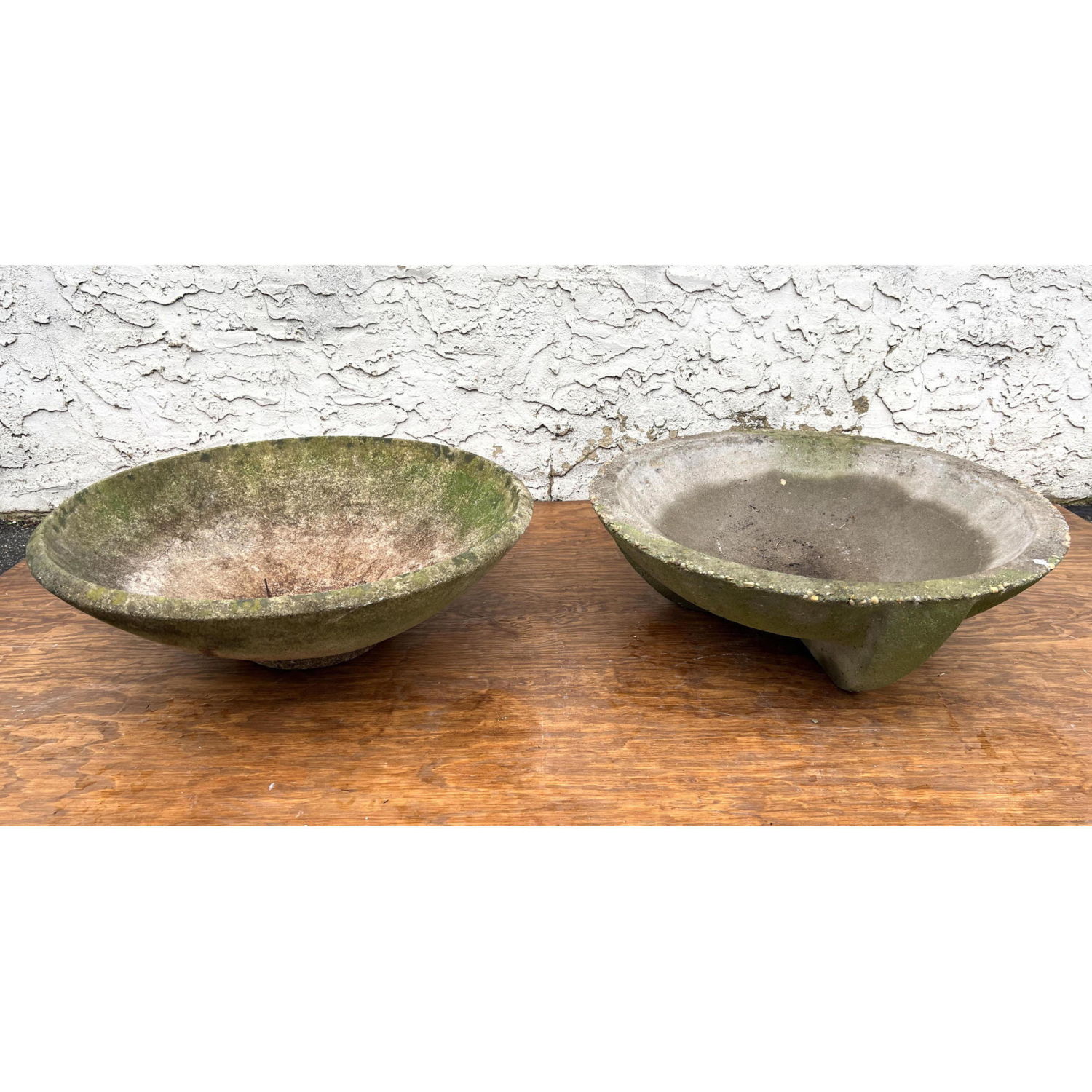 Appraisal: Concrete Art Deco Style Planter and Concrete Footed Bowl Planter