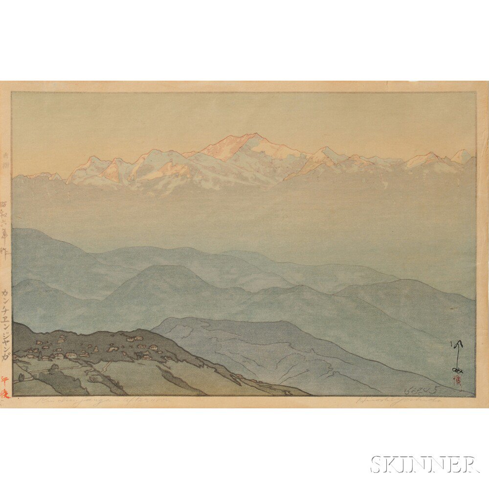 Appraisal: Hiroshi Yoshida - Kinchinjanga - Afternoon Japan color woodblock print