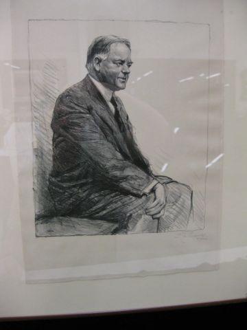 Appraisal: Samuel Johnson Woolf Lithograph portrait of Herbert Hoover listed artist