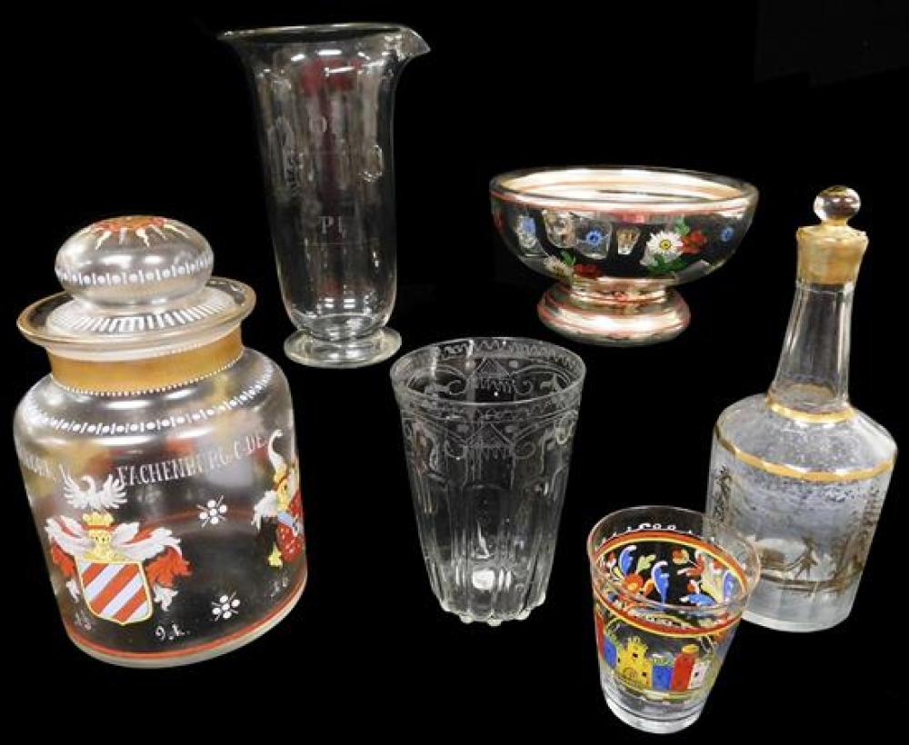 Appraisal: Six pieces of early glass late th th C including