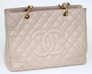 Appraisal: Chanel GST Beige Shopping Tote Bag Stunning Chanel GST Beige