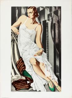 Appraisal: AFTER TAMARA DE LEMPICKA COLOR LITHOGRAPH AFTER TAMARA DE LEMPICKA