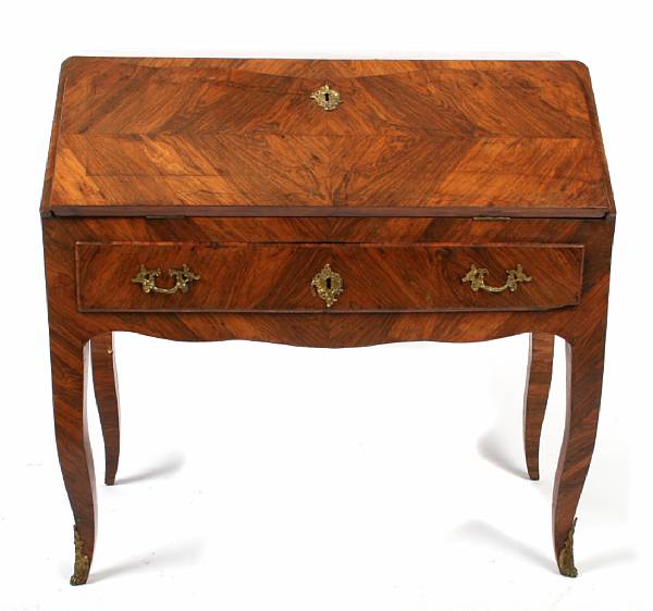 Appraisal: A French rosewood slant front desk th century height in