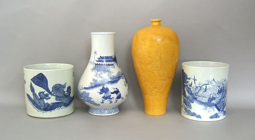 Appraisal: Two Chinese export blue and white pots h h together