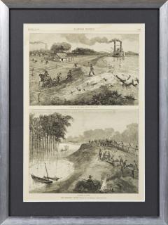 Appraisal: The Mississippi Levees March Harper's Weekly print presented in a