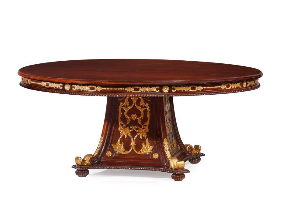 Appraisal: A large French Empire-style table th Century The large round