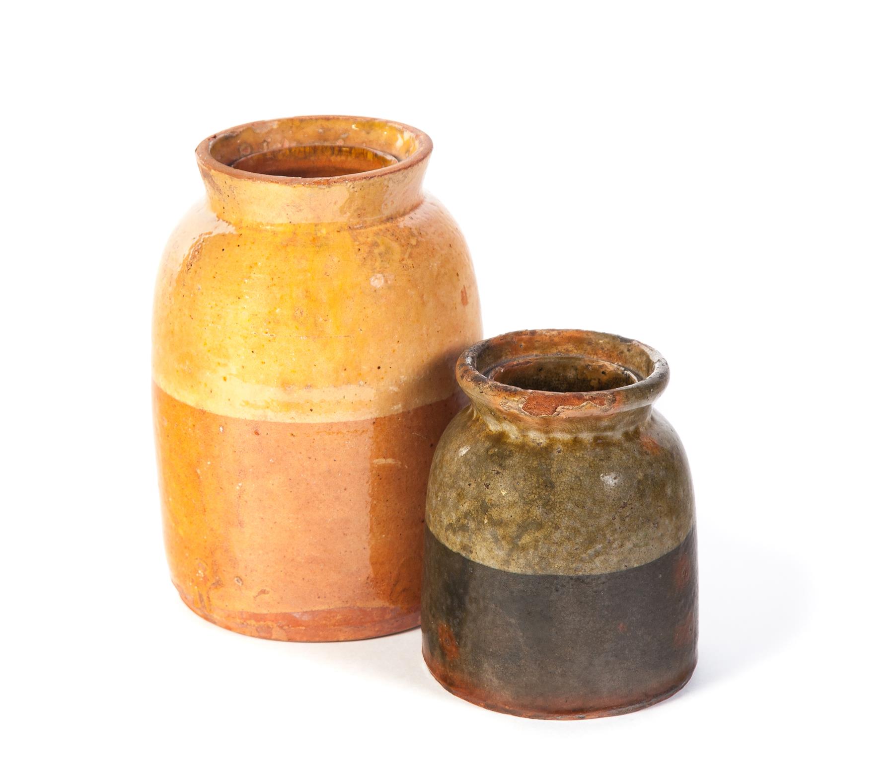 Appraisal: TWO GALENA CANNING JARS Illinois nd half- th century Two-tone