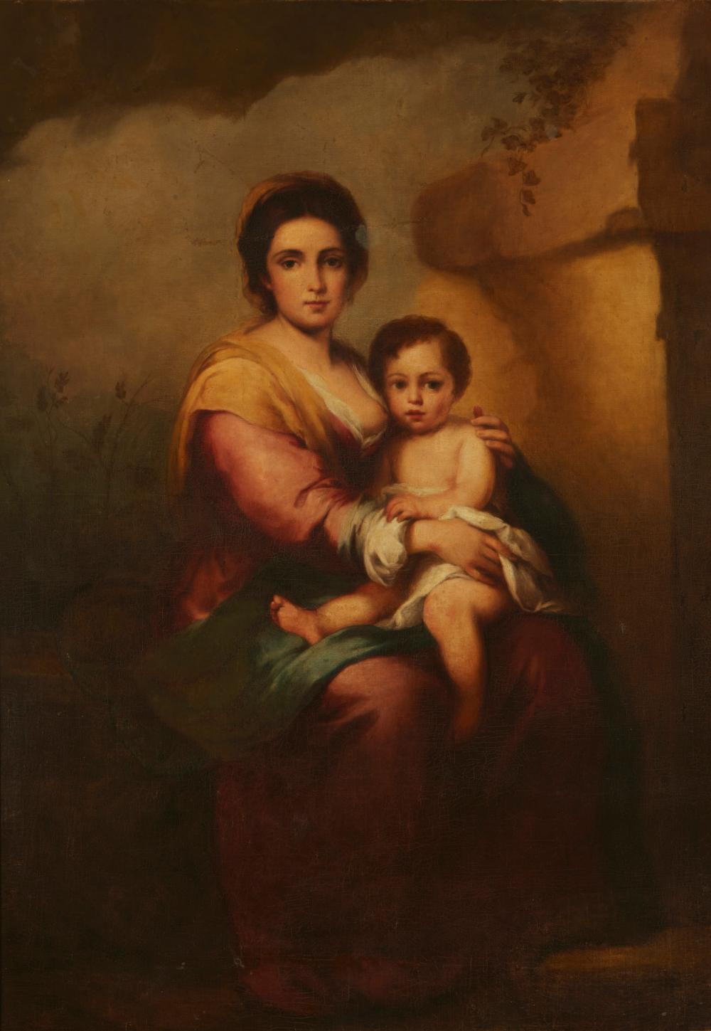 Appraisal: th Century Continental School Mother and child Oil on canvas