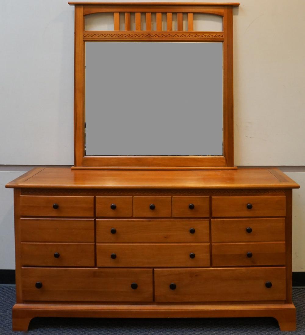 Appraisal: Vaughan Furniture Co Cherry Triple Dresser with Mirror Dresser x