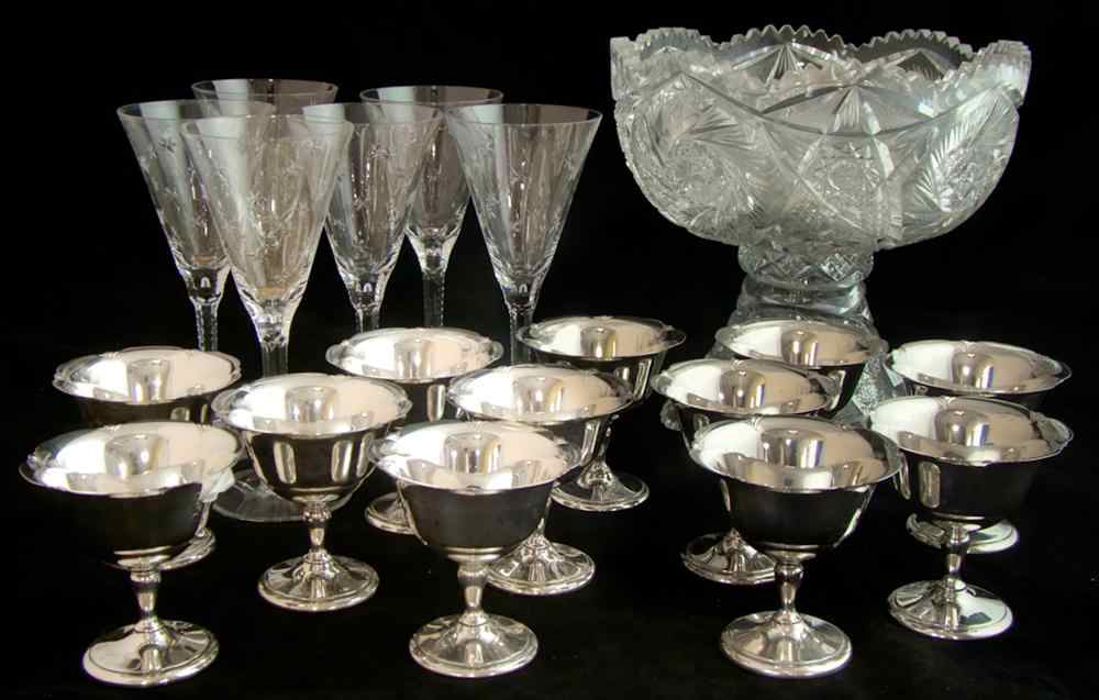 Appraisal: TWELVE WEBSTER COMPANY SILVER COMPOTES Pattern with scalloped rims and