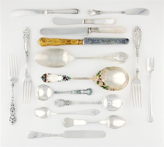 Appraisal: American sterling flatware and serving pieces Frank Whiting Adams pattern