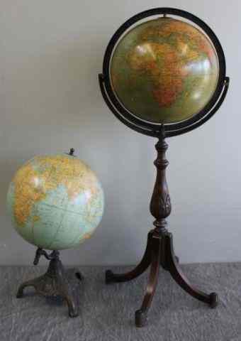 Appraisal: Two World Globes on Stands From a Bronxville NY home