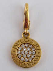 Appraisal: Bulgari An carat gold pave-set diamond pendant by Bulgari continental