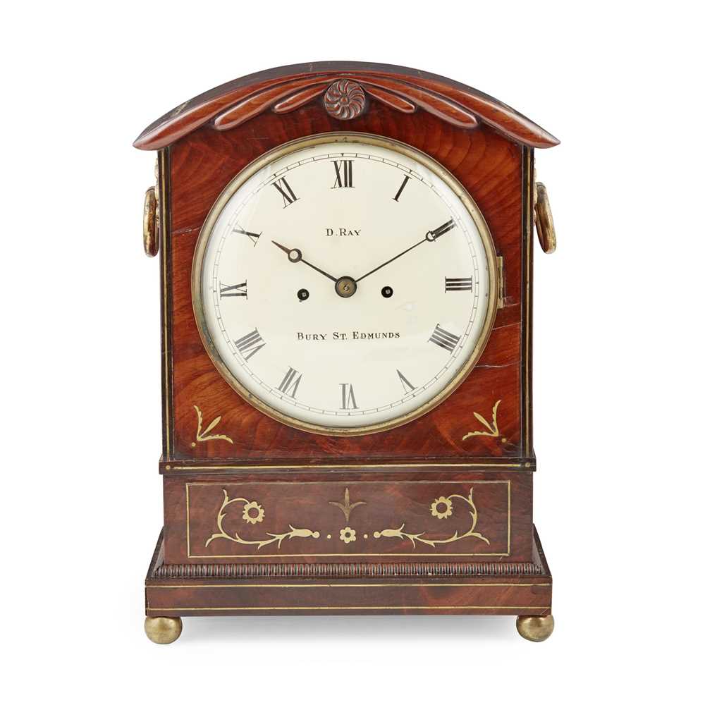 Appraisal: REGENCY MAHOGANY AND BRASS INLAID BRACKET CLOCK DAVID RAY BURY