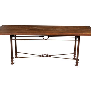 Appraisal: A Western Style Occasional Table th Century oak construction with