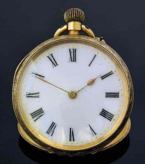 Appraisal: A lady's Swiss k gold open faced keyless lever pocket