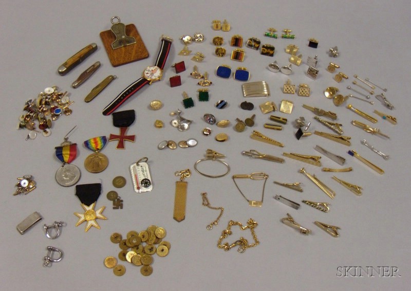 Appraisal: Large Group of Men's Jewelry and Accessories including a pair