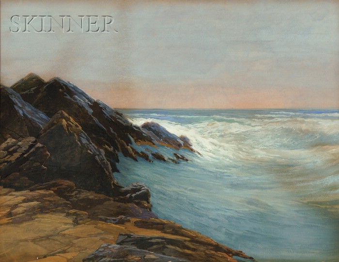 Appraisal: Robert Arthur American - Crashing Waves at Dusk Signed and