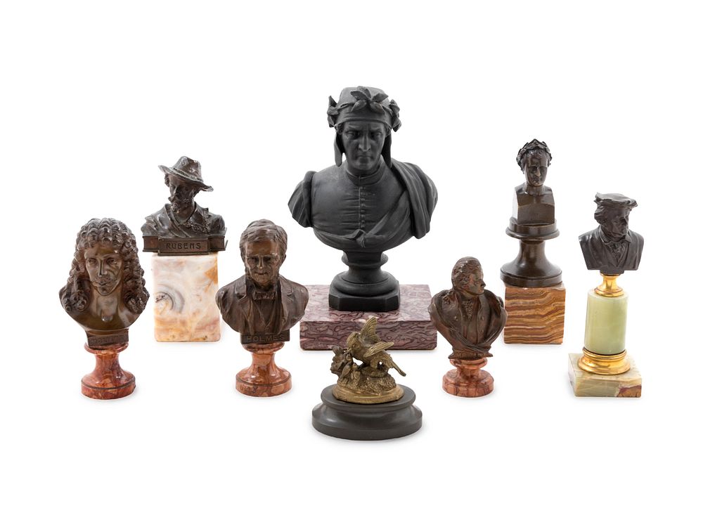 Appraisal: Seven Continental Bronze and Cast Metal Diminutive Busts Seven Continental