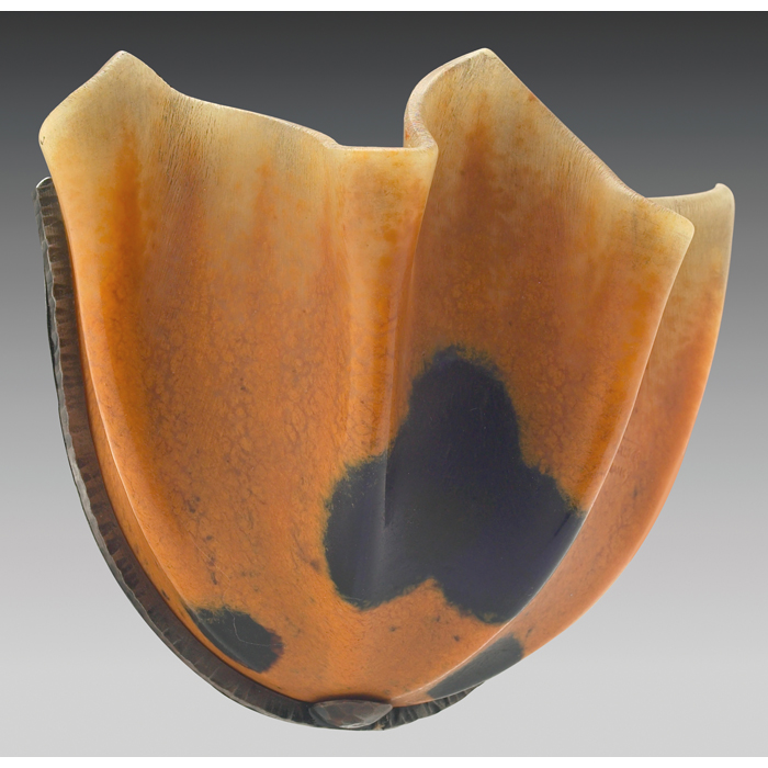 Appraisal: Almeric Walter sconce undulating form in mottled orange pate de