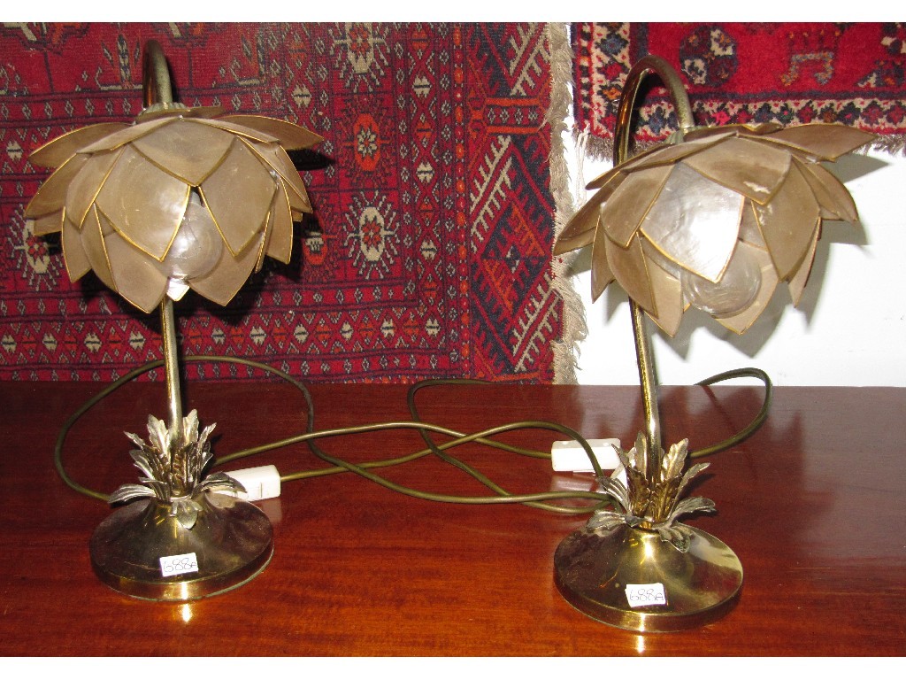 Appraisal: Pair of modern 'Lotus Flower' lamps