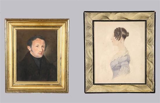 Appraisal: TWO PORTRAITS AMERICAN TH CENTURY Pastel on paper nd quarter-