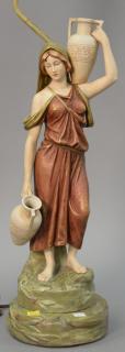 Appraisal: Royal Dux figure made into a table lamp total ht