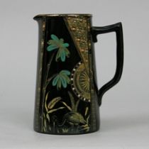 Appraisal: Victorian Painted Pitcher Thickly glazed porcelain milk pitcher Overall background