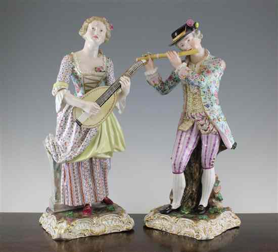 Appraisal: A pair of large Meissen figures late th century of