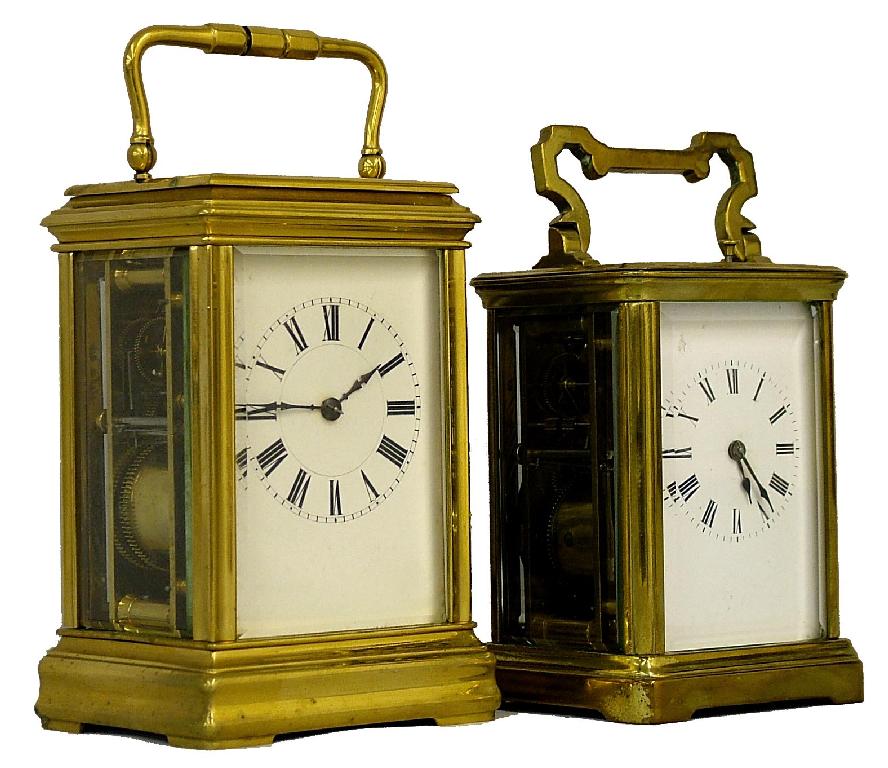 Appraisal: Repeater carriage clock striking on a gong within a brass