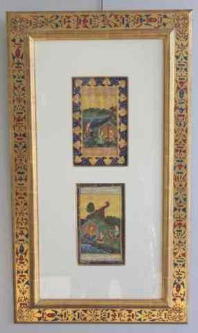 Appraisal: Persian or Indian Framed Paintings Antique paintings - framed beautifully